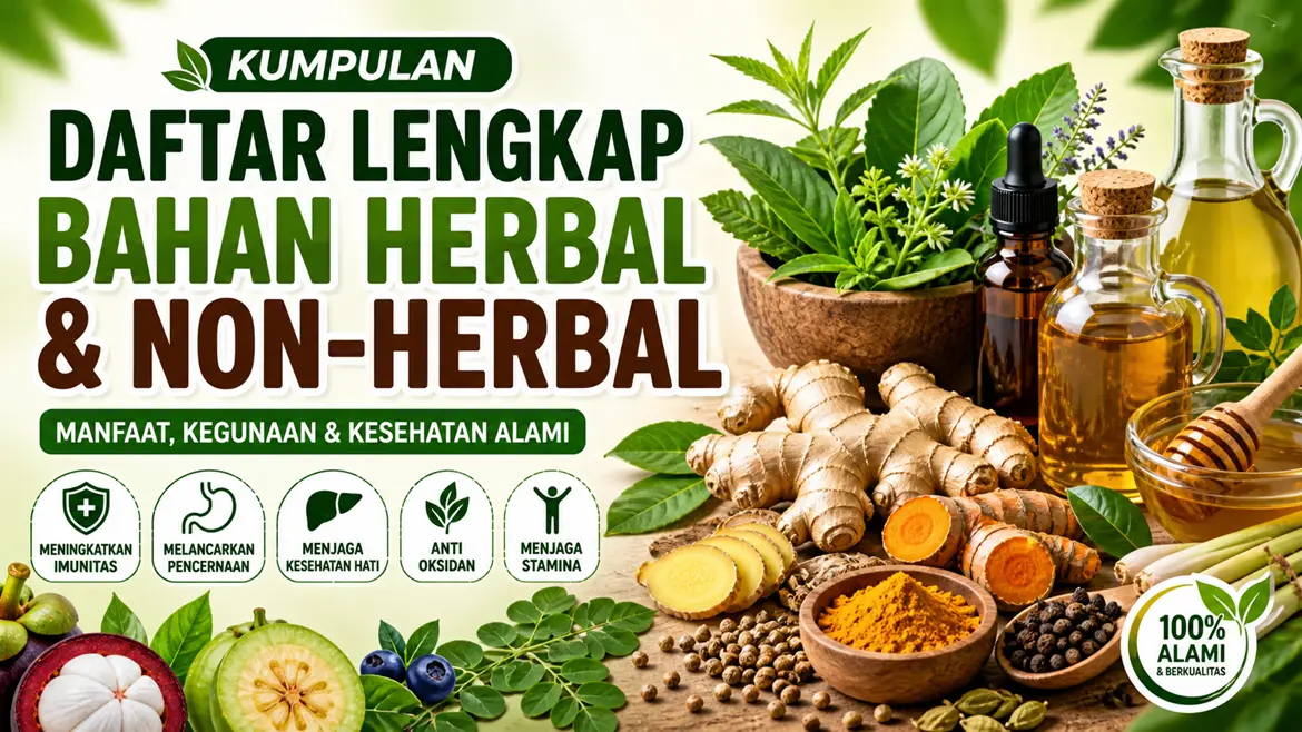 Kumpulan Daftar Lengkap Bahan Herbal & Manfaatnya